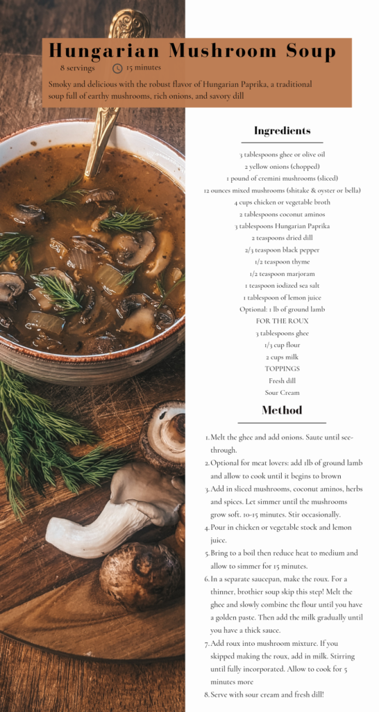 Hungarian Mushroom Soup Recipe