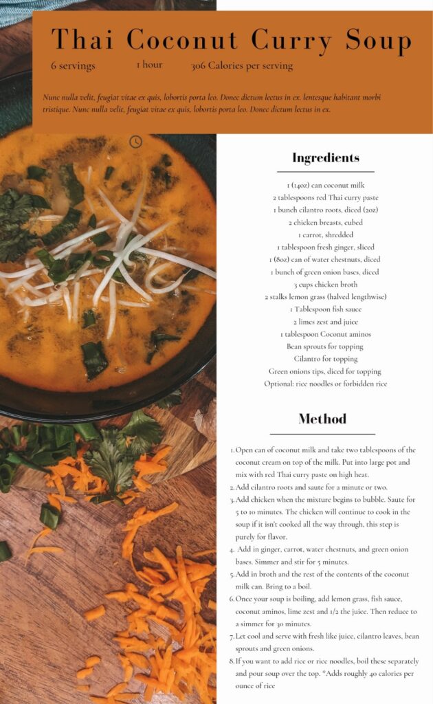 Recipe for Thai Coconut Curry Soup