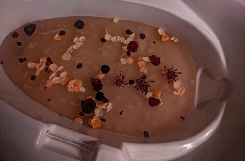 Beautiful floral milk bath