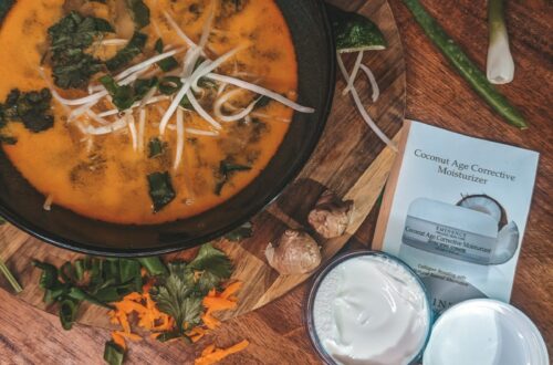 Thai Coconut Curry Soup + Coconut Age Corrective Moisturizer