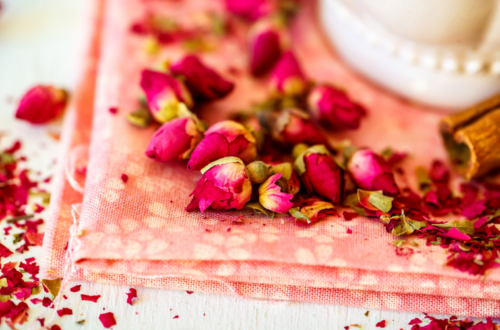 Magic potion for beautiful skin a tea with roses and herbs