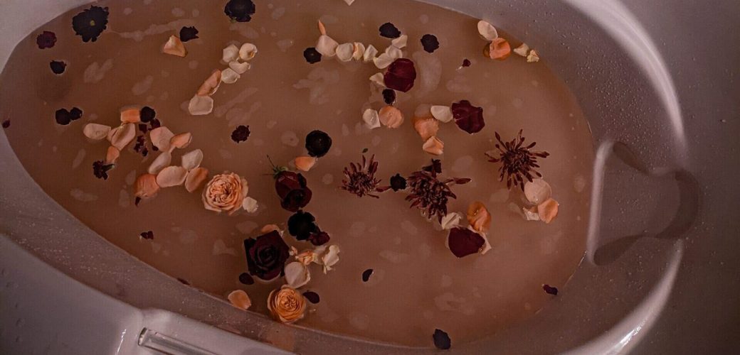 Beautiful floral milk bath