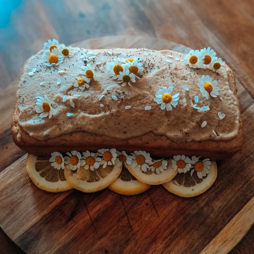 Lemon Poppy Seed Bread with Vegan Chamomile Frosting blog image