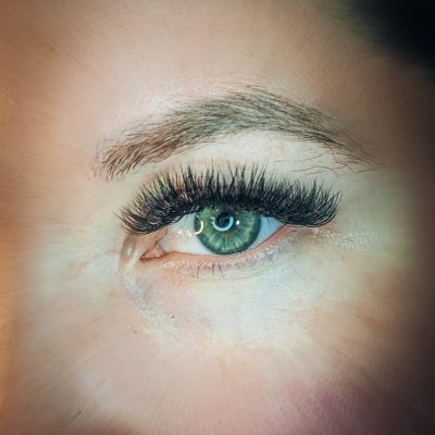 Volume eyelash extensions natural shape by Lo at Bewitched Esthetics