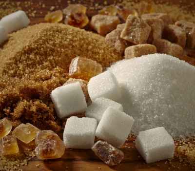 Refined sugars like brown sugar and cane sugar